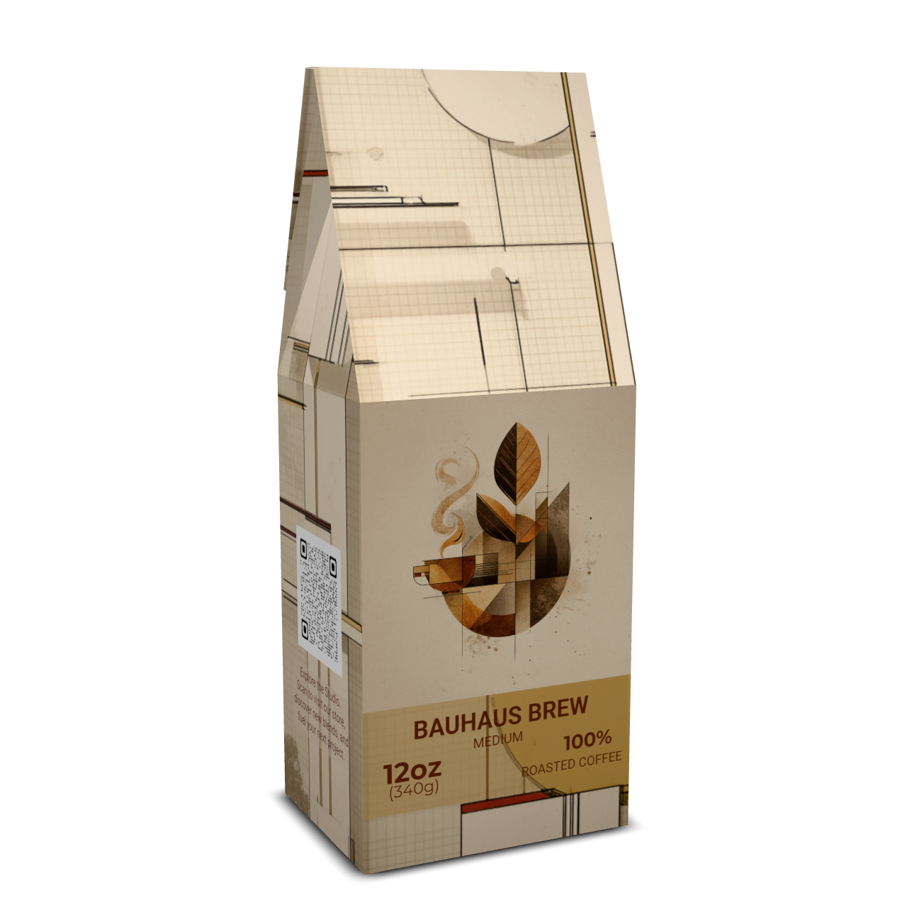 Bauhaus Brew coffee package on a white background